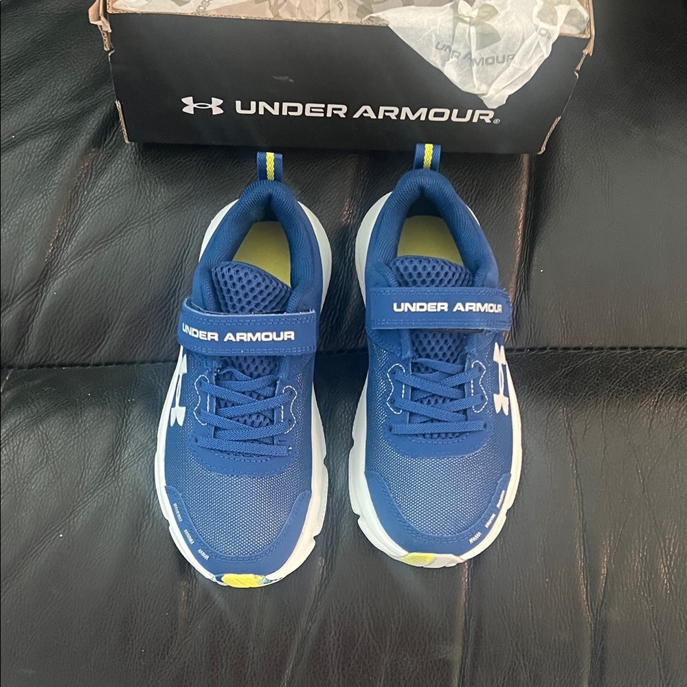 Under Armour Kids' Blue and White Sneakers